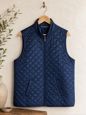 Karen Scott Navy Quilted Vest 2X Lightweight Puffer Classic Layering Piece